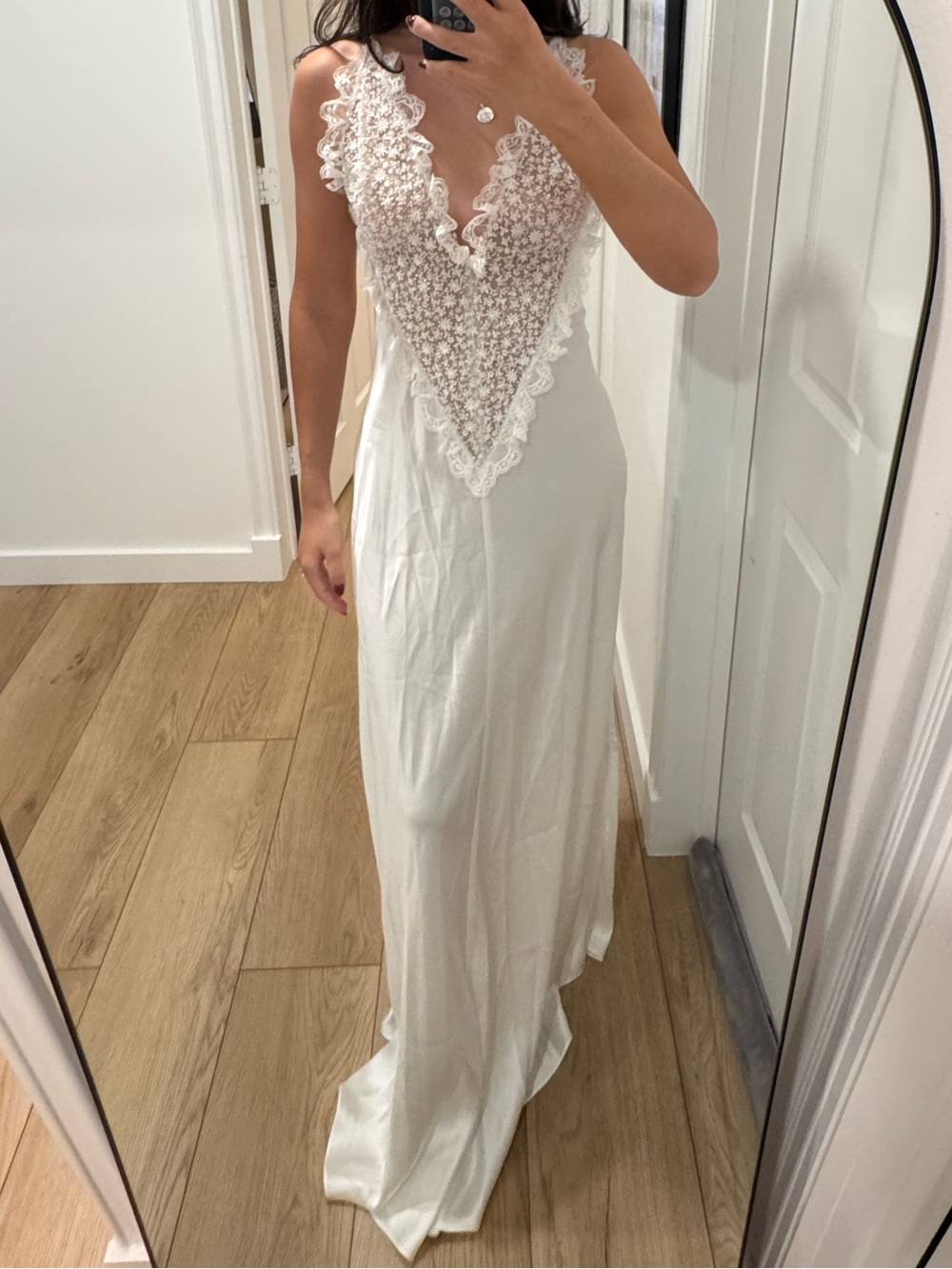 Rodarte White Lace-Trim Slip Dress - Picture 2 of 4